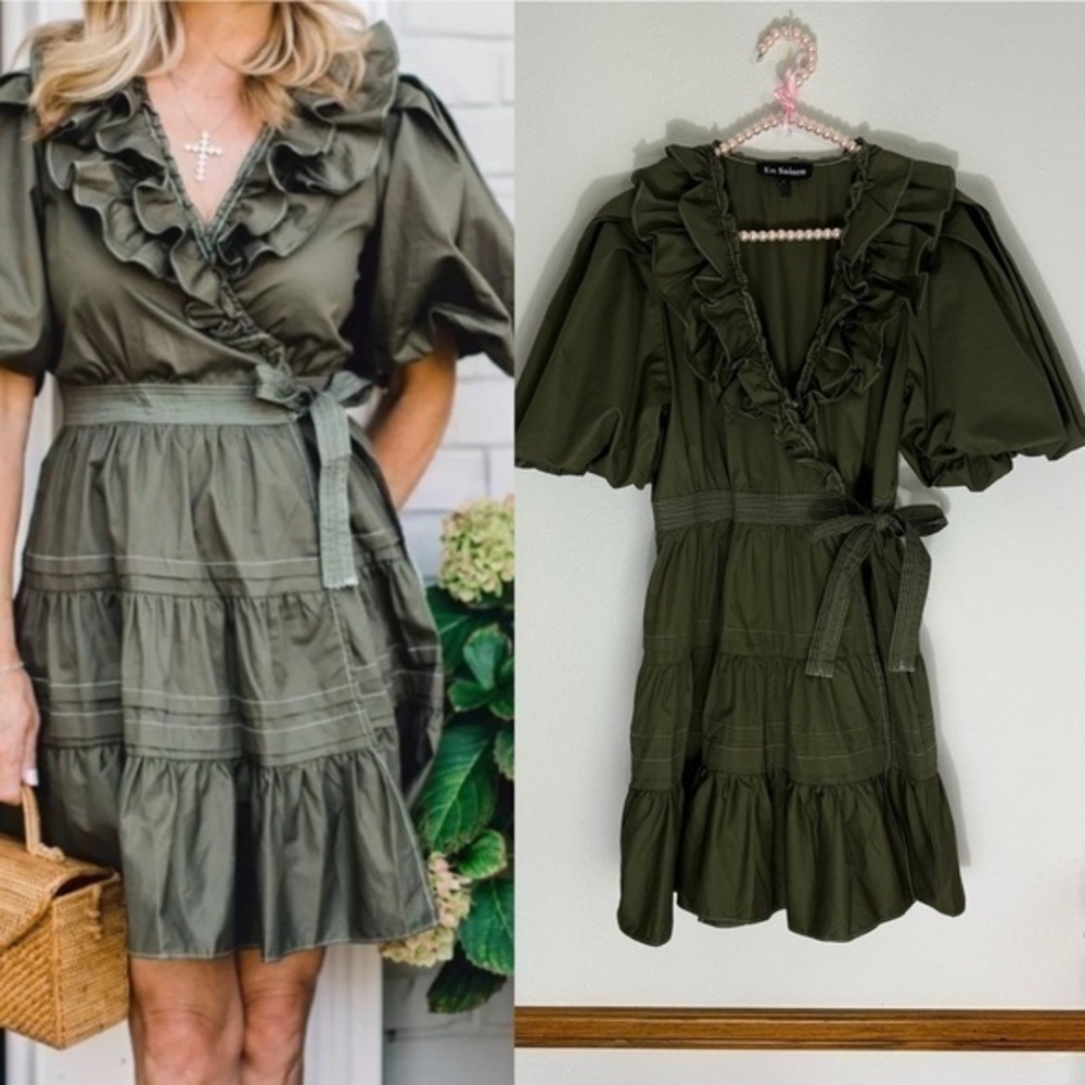 En Saison wrap Gianna ruffle dress size S